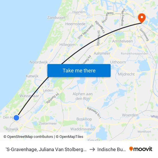 'S-Gravenhage, Juliana Van Stolberglaan to Indische Buurt map