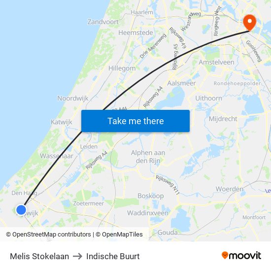 Melis Stokelaan to Indische Buurt map