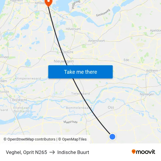 Veghel, Oprit N265 to Indische Buurt map