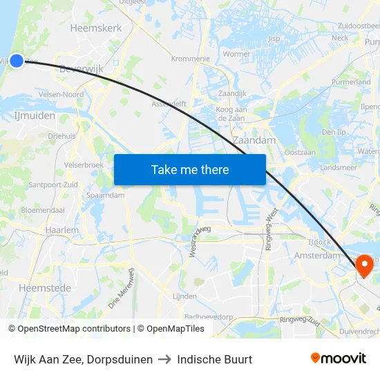 Wijk Aan Zee, Dorpsduinen to Indische Buurt map