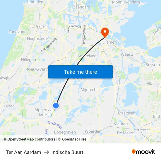 Ter Aar, Aardam to Indische Buurt map