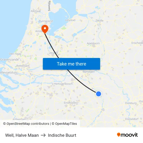 Well, Halve Maan to Indische Buurt map