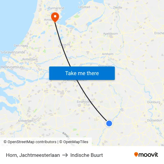 Horn, Jachtmeesterlaan to Indische Buurt map