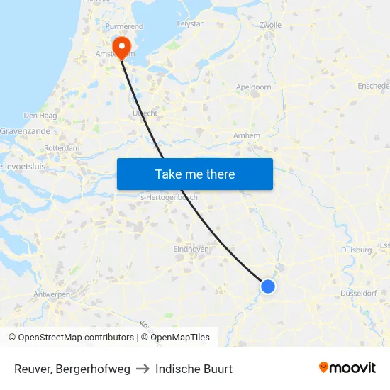 Reuver, Bergerhofweg to Indische Buurt map