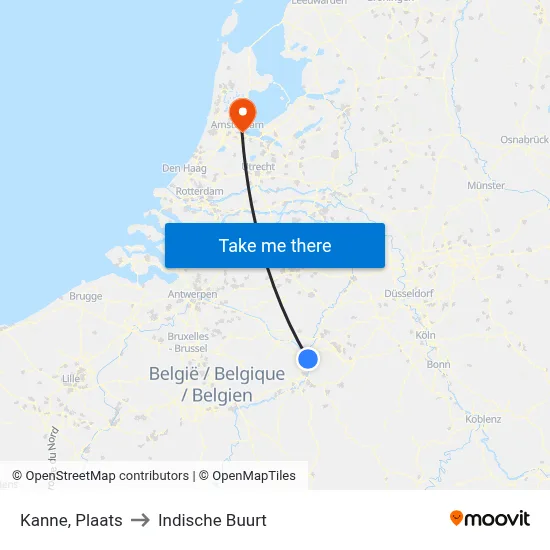 Kanne, Plaats to Indische Buurt map