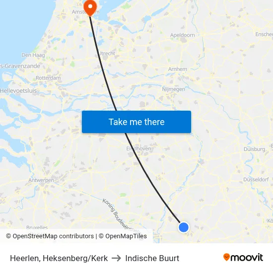 Heerlen, Heksenberg/Kerk to Indische Buurt map