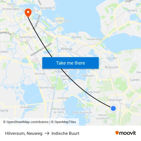 Hilversum, Neuweg to Indische Buurt map