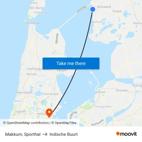 Makkum, Sporthal to Indische Buurt map