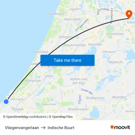 Vliegenvangerlaan to Indische Buurt map
