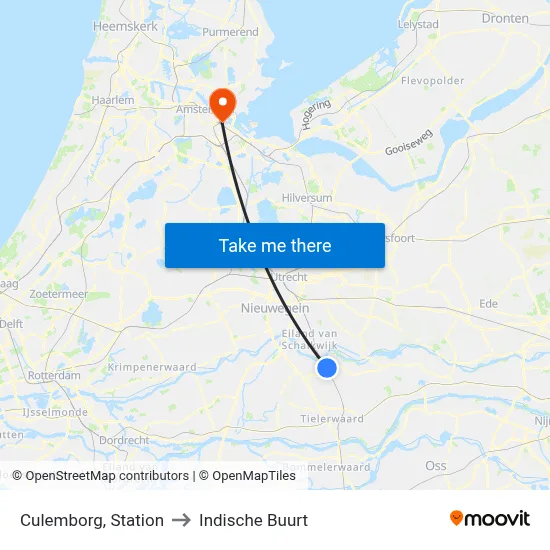 Culemborg, Station to Indische Buurt map