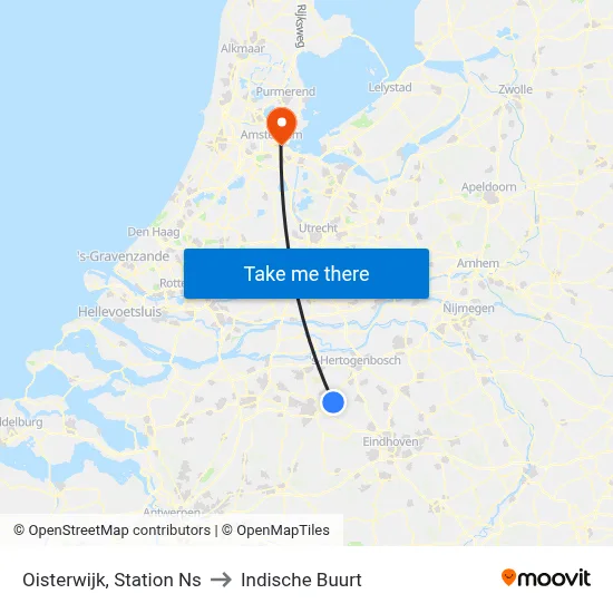Oisterwijk, Station Ns to Indische Buurt map
