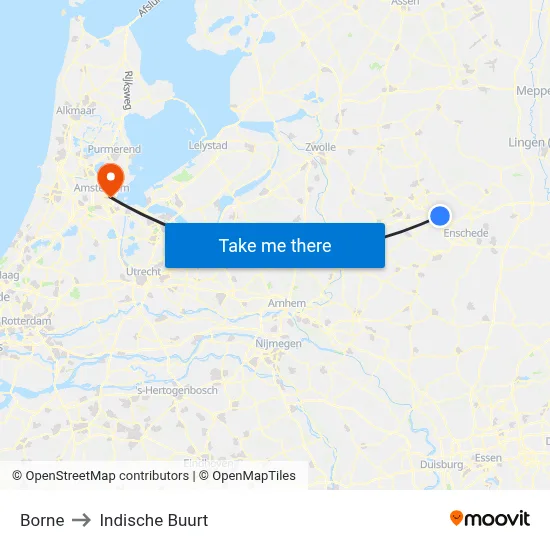 Borne to Indische Buurt map