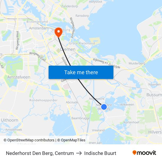 Nederhorst Den Berg, Centrum to Indische Buurt map