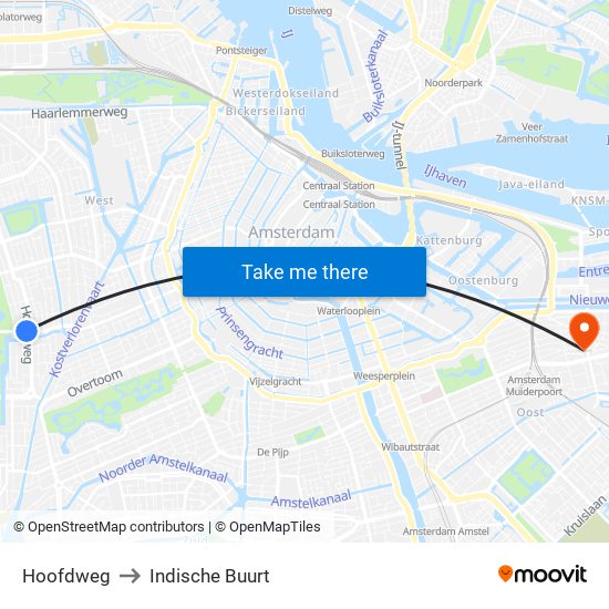 Hoofdweg to Indische Buurt map