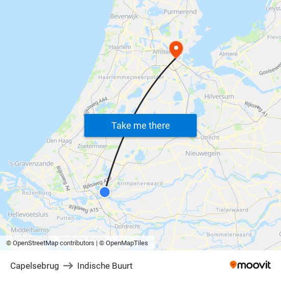 Capelsebrug to Indische Buurt map