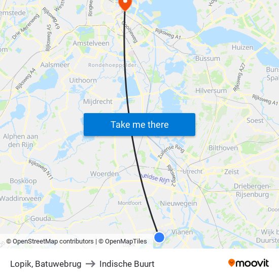 Lopik, Batuwebrug to Indische Buurt map