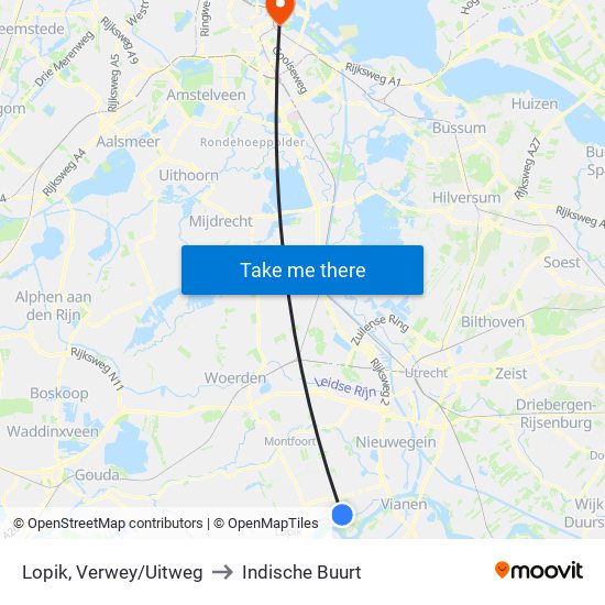 Lopik, Verwey/Uitweg to Indische Buurt map