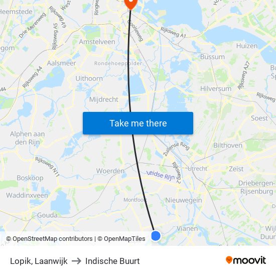 Lopik, Laanwijk to Indische Buurt map