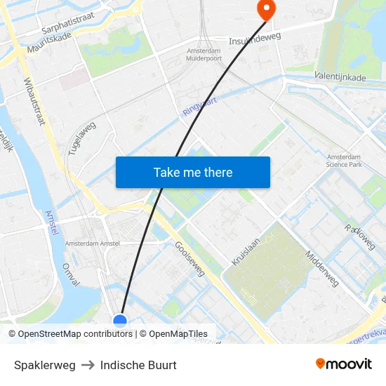 Spaklerweg to Indische Buurt map