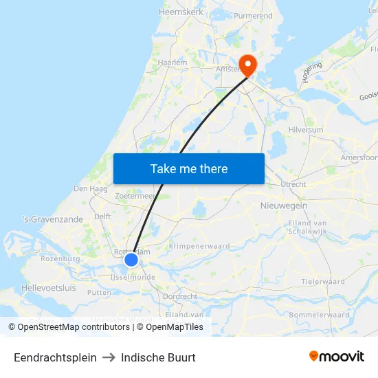 Eendrachtsplein to Indische Buurt map