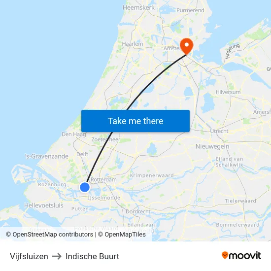 Vijfsluizen to Indische Buurt map