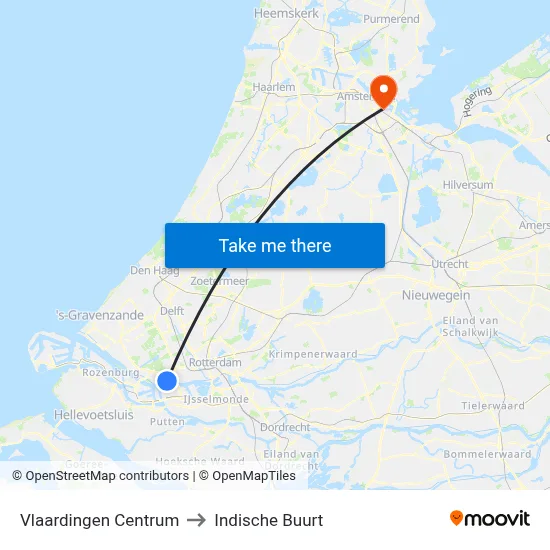 Vlaardingen Centrum to Indische Buurt map