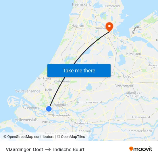 Vlaardingen Oost to Indische Buurt map