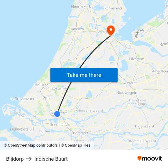Blijdorp to Indische Buurt map