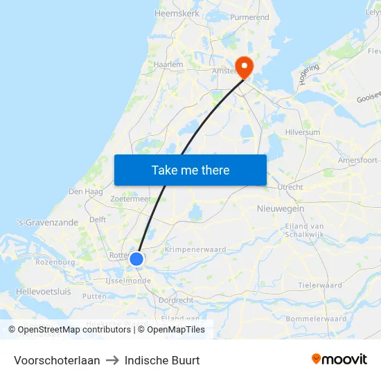 Voorschoterlaan to Indische Buurt map