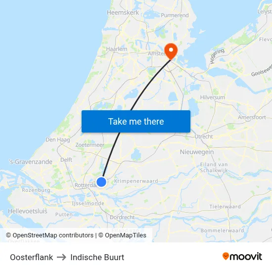 Oosterflank to Indische Buurt map