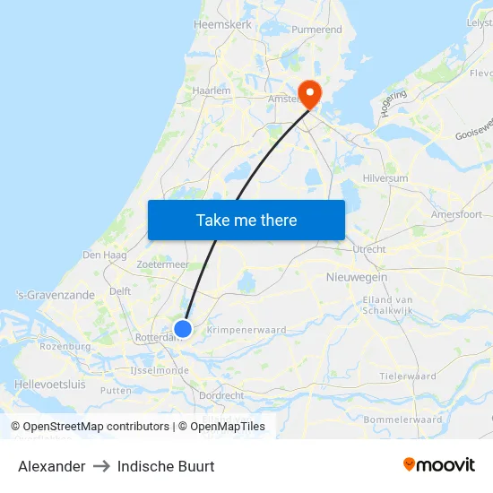 Alexander to Indische Buurt map