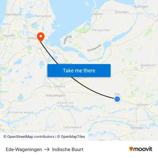 Ede-Wageningen to Indische Buurt map