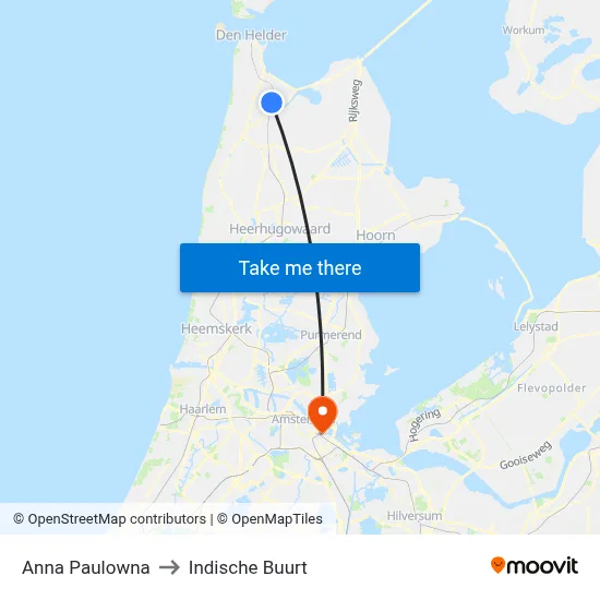 Anna Paulowna to Indische Buurt map