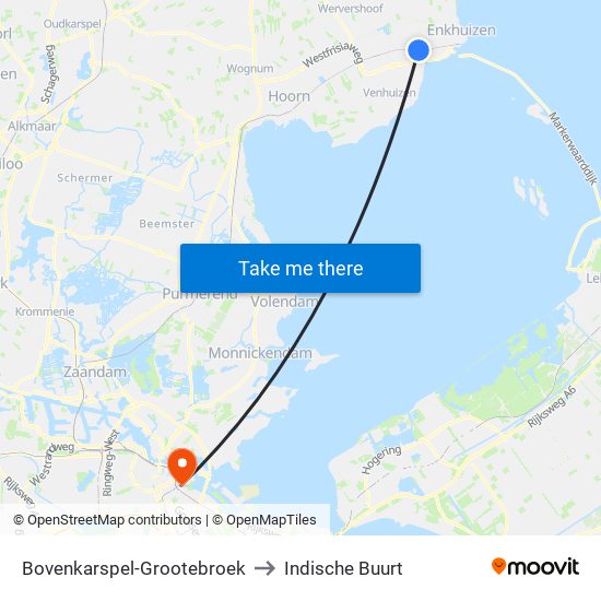 Bovenkarspel-Grootebroek to Indische Buurt map