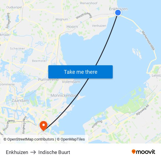 Enkhuizen to Indische Buurt map