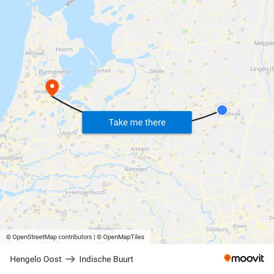 Hengelo Oost to Indische Buurt map