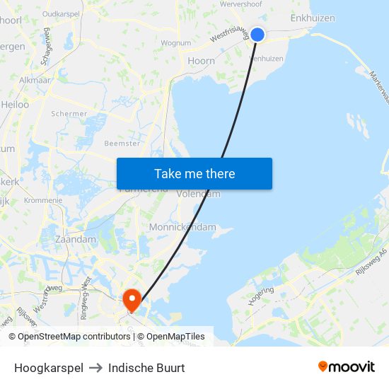 Hoogkarspel to Indische Buurt map