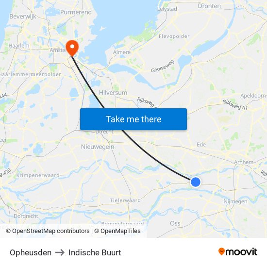 Opheusden to Indische Buurt map