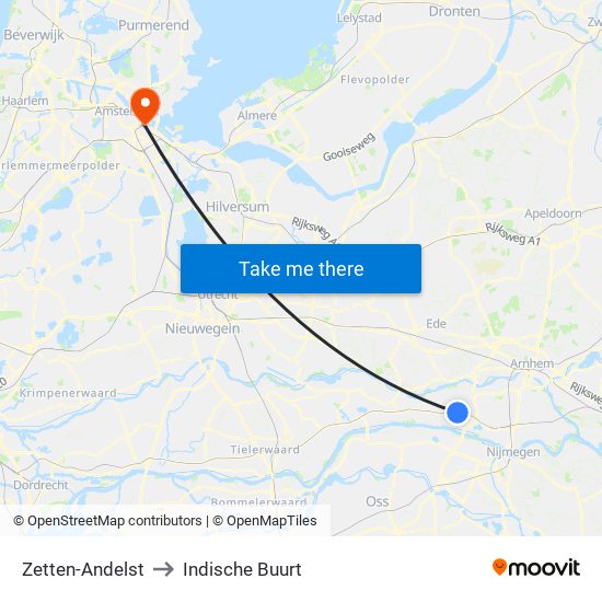 Zetten-Andelst to Indische Buurt map