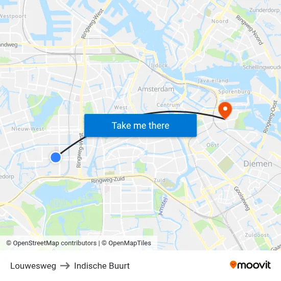Louwesweg to Indische Buurt map