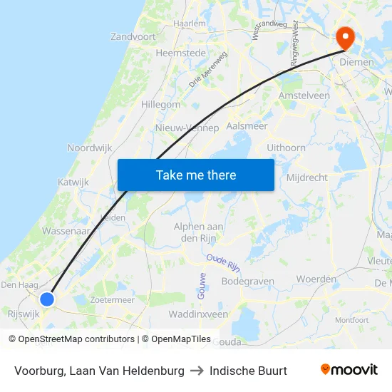 Voorburg, Laan Van Heldenburg to Indische Buurt map