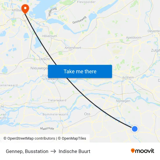 Gennep, Busstation to Indische Buurt map