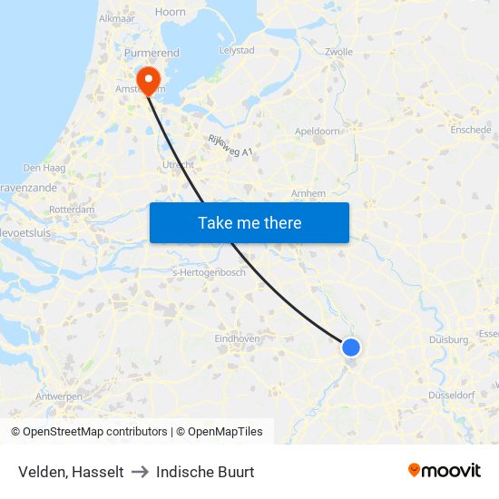 Velden, Hasselt to Indische Buurt map