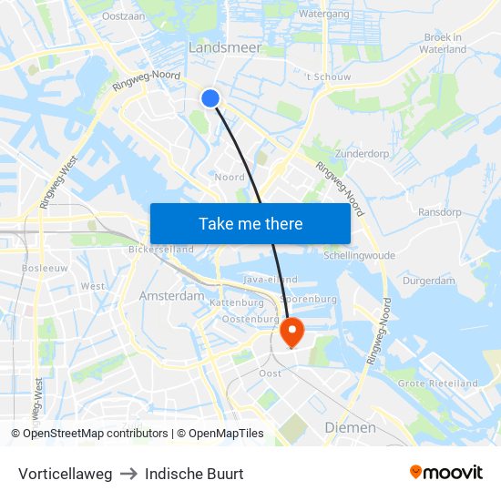 Vorticellaweg to Indische Buurt map