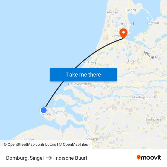 Domburg, Singel to Indische Buurt map