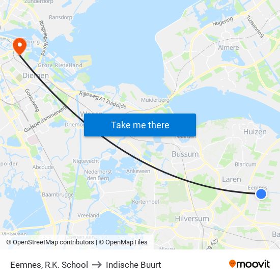 Eemnes, R.K. School to Indische Buurt map