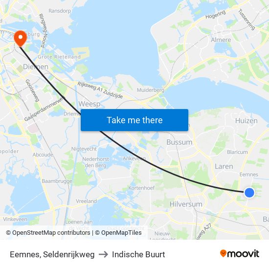 Eemnes, Seldenrijkweg to Indische Buurt map