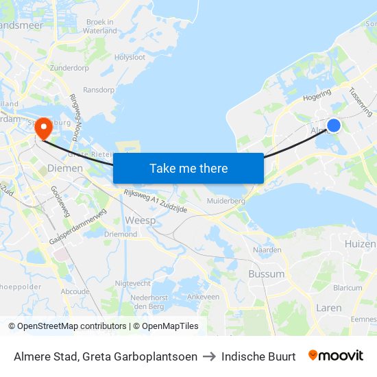 Almere Stad, Greta Garboplantsoen to Indische Buurt map