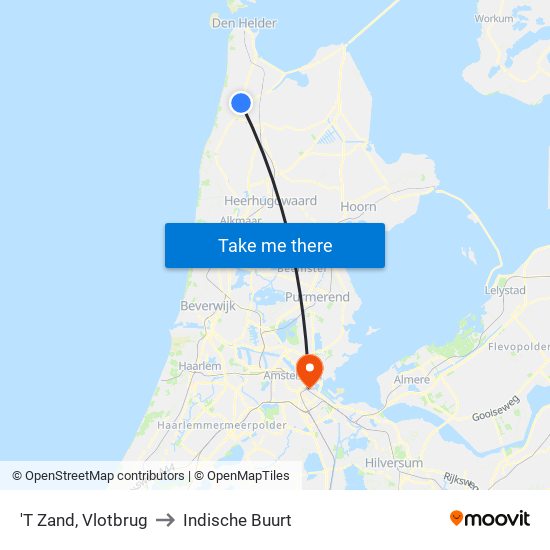 'T Zand, Vlotbrug to Indische Buurt map