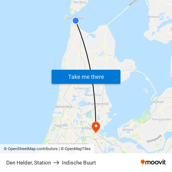 Den Helder, Station to Indische Buurt map